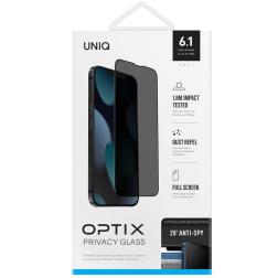 Приватное стекло Uniq Optix Privacy для iPhone 13/13 Pro с черной рамкой