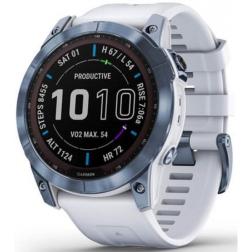 Garmin Fenix 7x Sapphire Solar Mineral Blue DLC Titanium / Whitestone Band