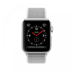 Apple Watch Series 3 38mm GPS+Cellular Silver Aluminum Case with Seashell Sport Loop