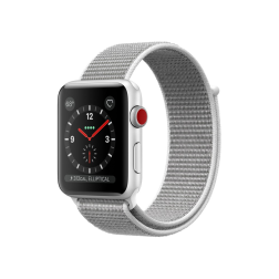 Apple Watch Series 3 42mm GPS+Cellular Silver Aluminum Case with Seashell Sport Loop