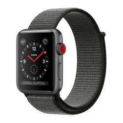 Apple Watch Series 3 42mm GPS+Cellular Space Gray Aluminum Case with Dark Olive Sport Loop