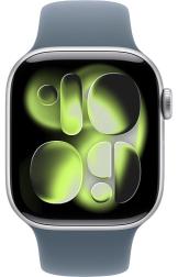 Apple Watch Series 11 46mm Silver Aluminum Case with Sport Band Anchor Blue